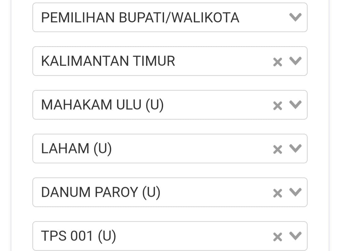Tampilan penghitungan real count di website KPU (Sumber : KPU)