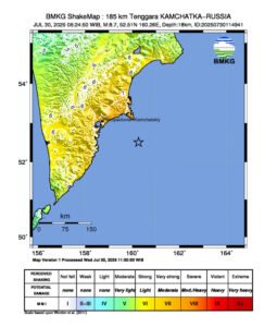 Waspada Tsunami, BMKG Umumkan Gempa Magnitudo 8,7 di Rusia Berpotensi Berdampak ke Indonesia (foto : BMKG)