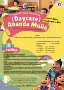 Universitas Mulia Balikpapan membuka Daycare Ananda Mulia mulai 1 Agustus 2025. (Foto : Humas Universitas Mulia)