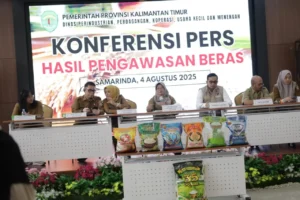 Hasil Uji Laboratorium DPPKUKM Kaltim : Sejumlah Beras Premium Tak Sesuai Standar (foto : Pemprov Kaltim)