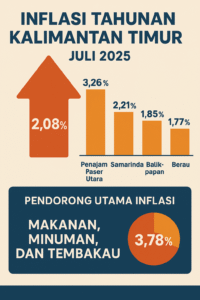 Inflasi Tahunan Kaltim Capai 2,08 Persen di Juli 2025 / Tim Smartrt.news