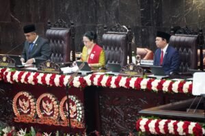 Ketua MPR RI Ahmad Muzani saat menyampaikan sambutan dalam Sidang Tahunan MPR RI 2025 di Gedung MPR/DPR RI Jakarta, Jumat (15/8/2025). (Amiriyadi/InfoPublik)